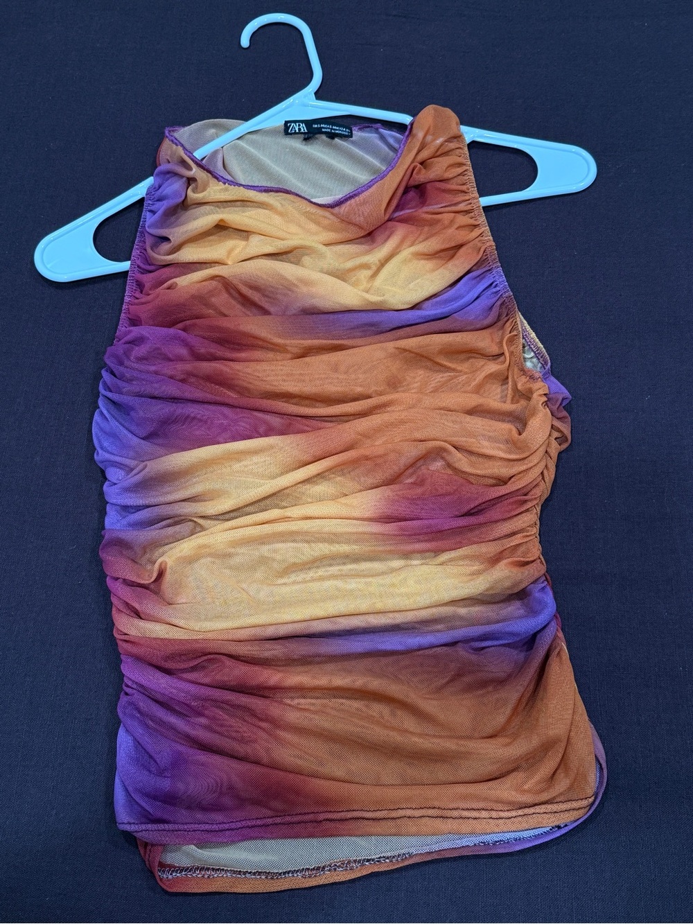 Zara Ombre Ruched Tank - Orange, Yellow & Purple